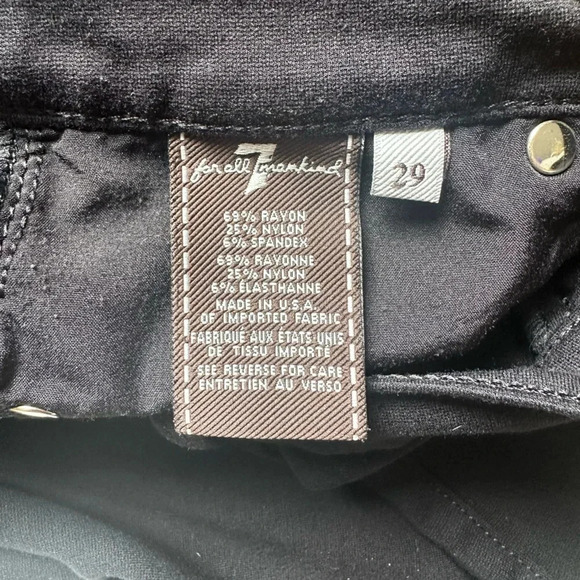 7 For All Mankind Women’s Black Skinny Stretch Pants Mid Rise Size 29 - Picture 10 of 10